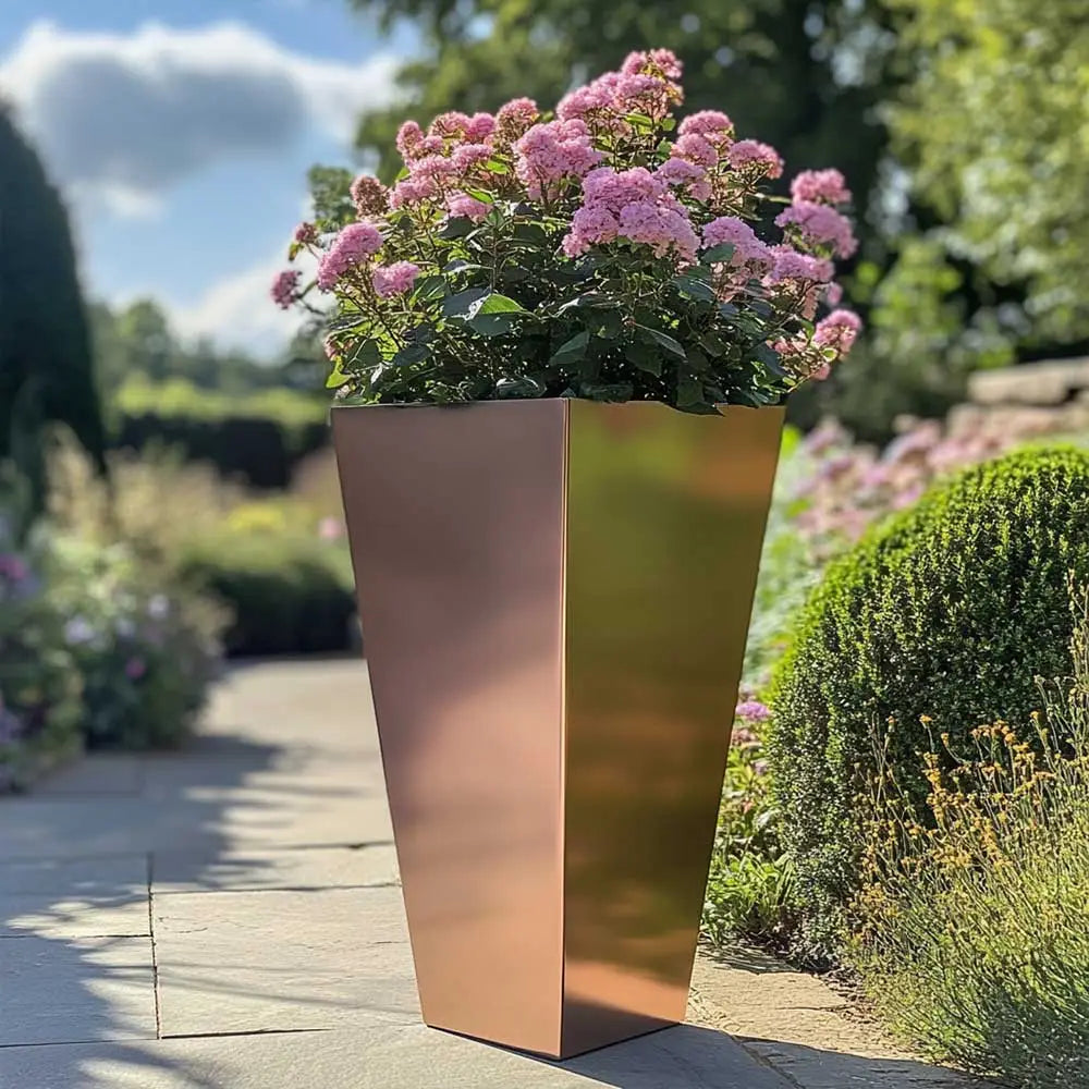 Zinc Galvanised Tapered Square Planter