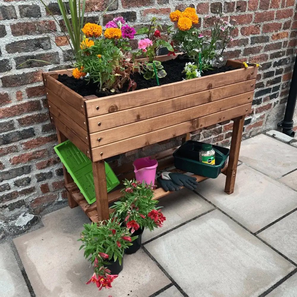1m Large Veg Trough Redwood Planter