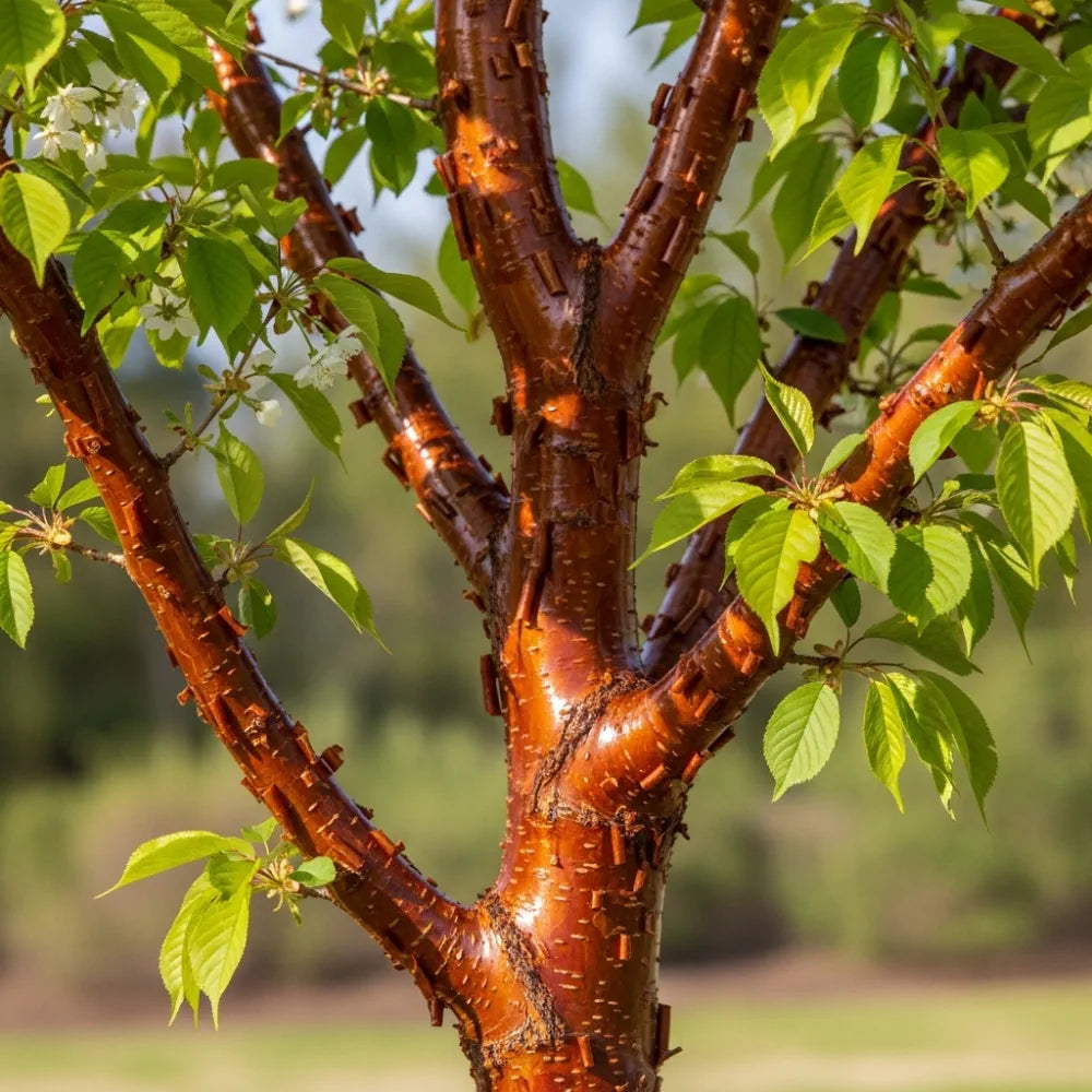 13ft Standard Tibetan Cherry Tree | Mature Bare Root Prunus Serrula | 8/10cm Girth
