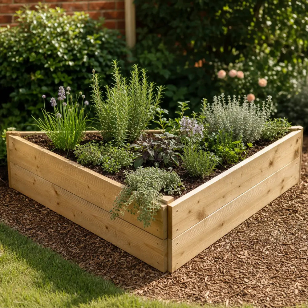 Premium Triangle Wood Raised Bed