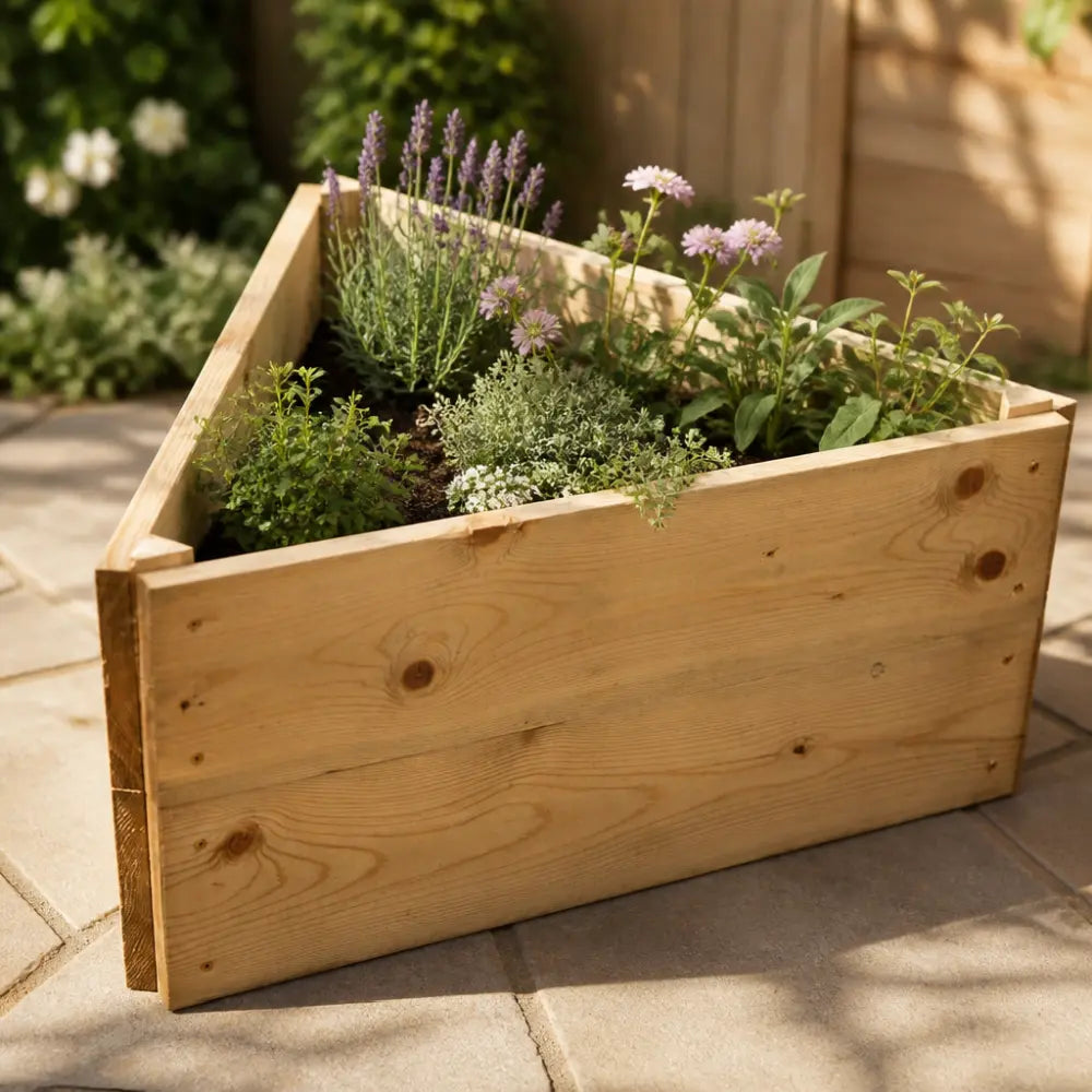 Premium Triangle Wood Raised Bed