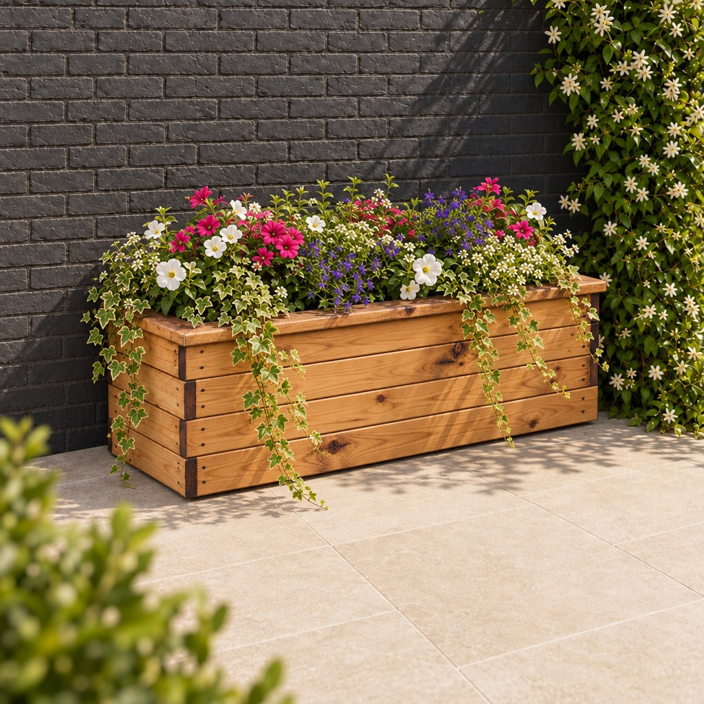 Valley Trough planted in a garden setting (VPL4) #100cm(L) x 39cm(W) x 32cm(H)