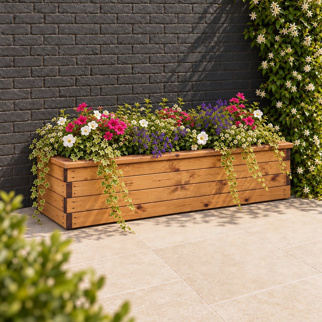 Valley Trough planted in a garden setting (VPL5) #120cm(L) x 39cm(W) x 32cm(H)