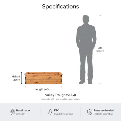 Valley Trough dimensions and specifications (VPL4) #100cm(L) x 39cm(W) x 32cm(H)