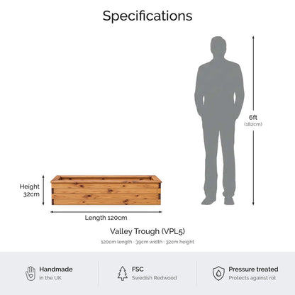 Valley Trough dimensions and specifications (VPL5) #120cm(L) x 39cm(W) x 32cm(H)