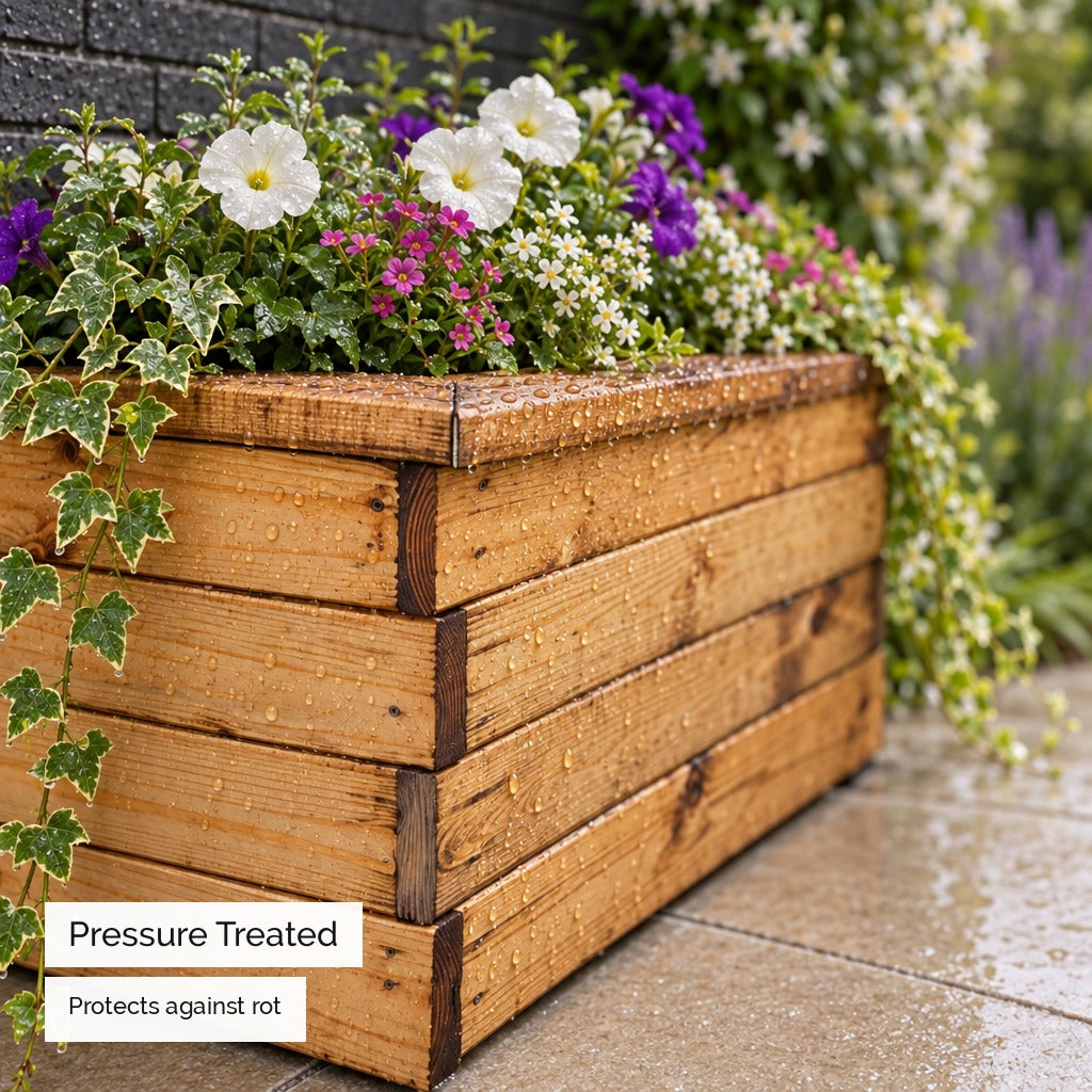 Valley Trough - pressure treated timber #79cm(L) x 39cm(W) x 32cm(H) #100cm(L) x 39cm(W) x 32cm(H) #120cm(L) x 39cm(W) x 32cm(H)