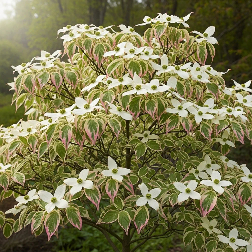 4ft Variegated White Flowering Dogwood Tree | Cornus florida 'Rainbow' | 5L Pot