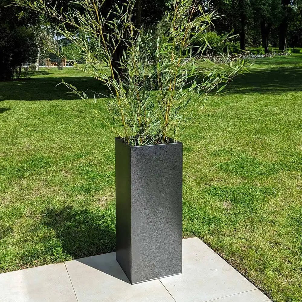Zinc Galvanised Tall Square Planter