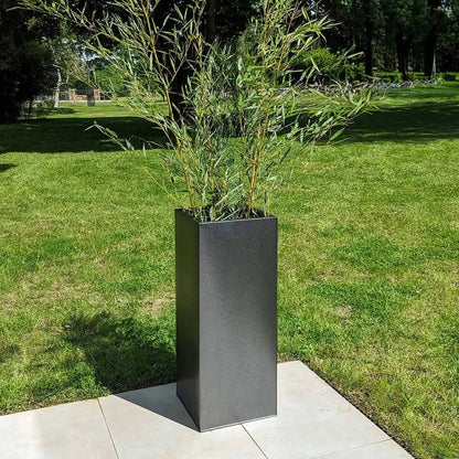 Zinc Galvanised Tall Square Planter