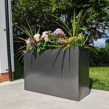 Zinc Galvanised Long Tall Trough Planter