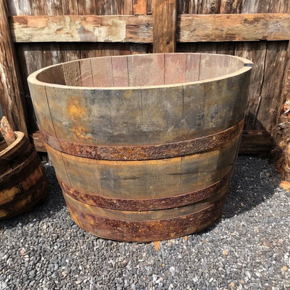 #65-80cm(D) x 44-50cm(H) Half Barrel
#Natural Timber/Rustic Band
#with Liner
#without Liner