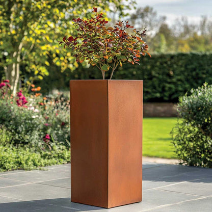 Zinc Galvanised Tall Square Planter