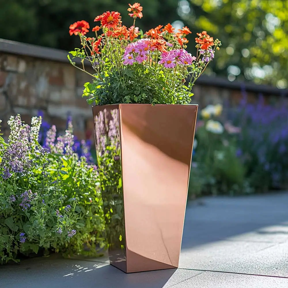 Zinc Galvanised Tapered Square Planter