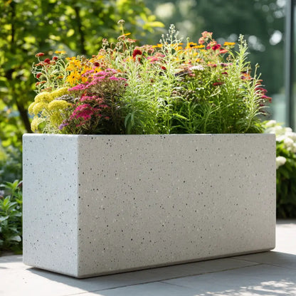 Zinc Galvanised Long Tall Trough Planter