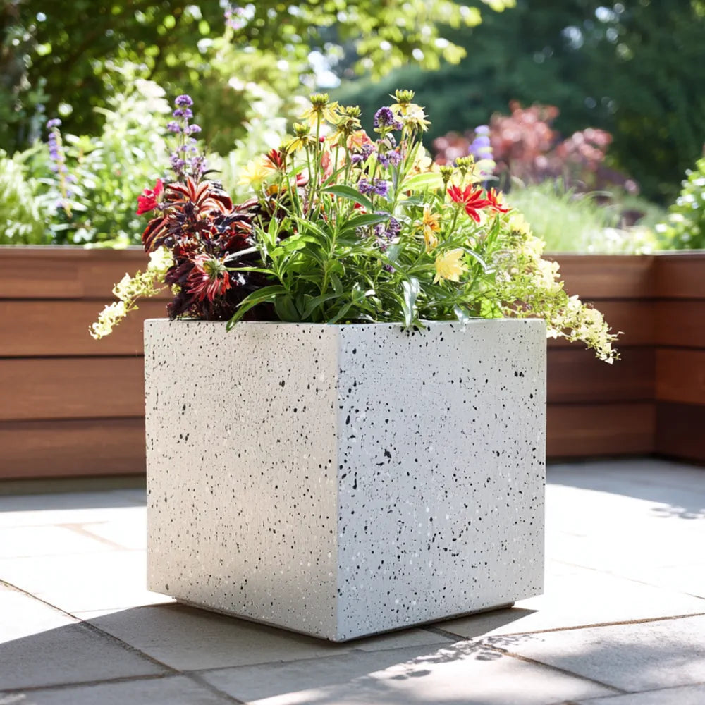 Zinc Galvanised Cube Metal Planter