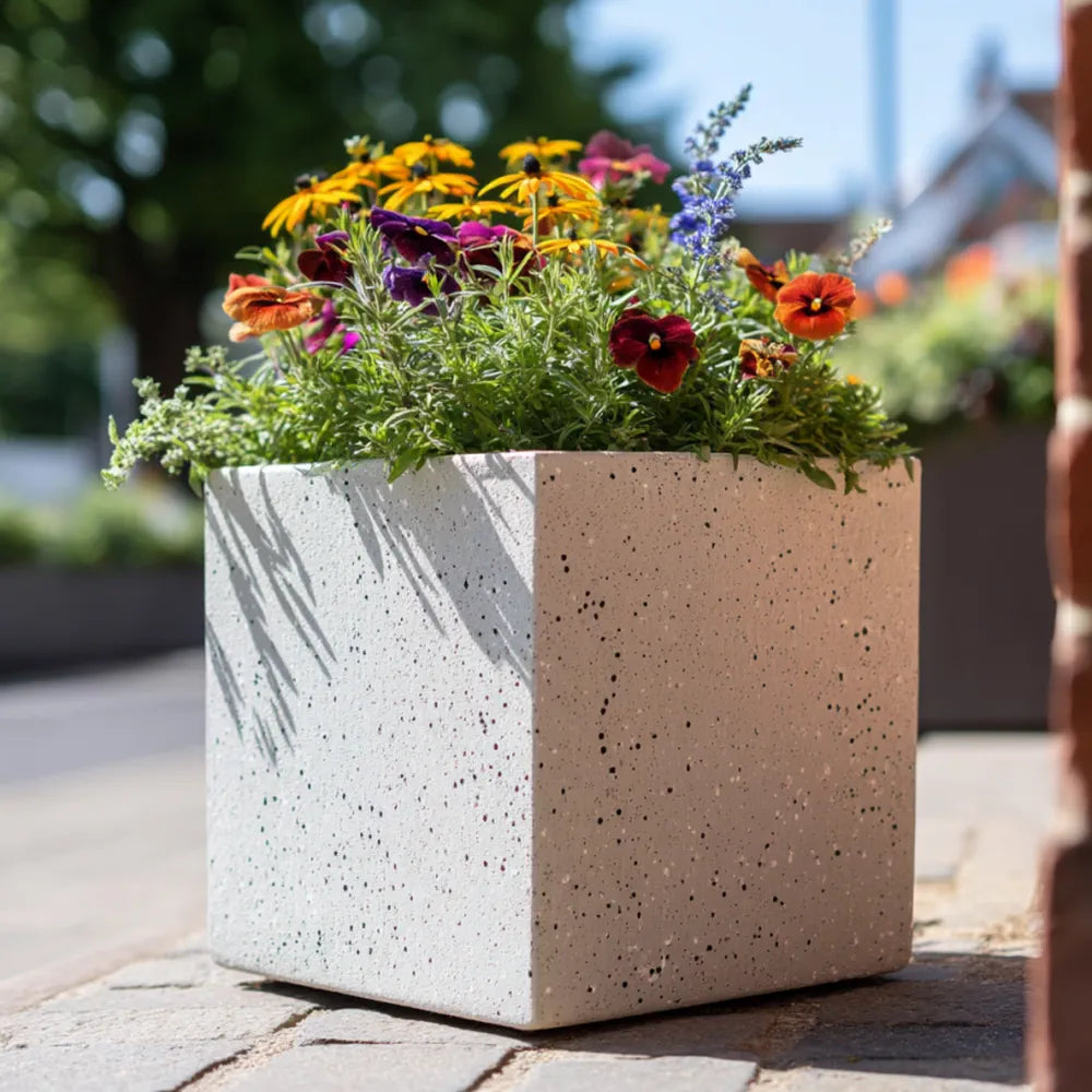 Zinc Galvanised Cube Metal Planter