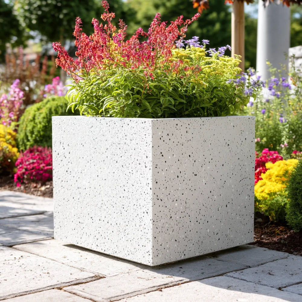Zinc Galvanised Cube Metal Planter