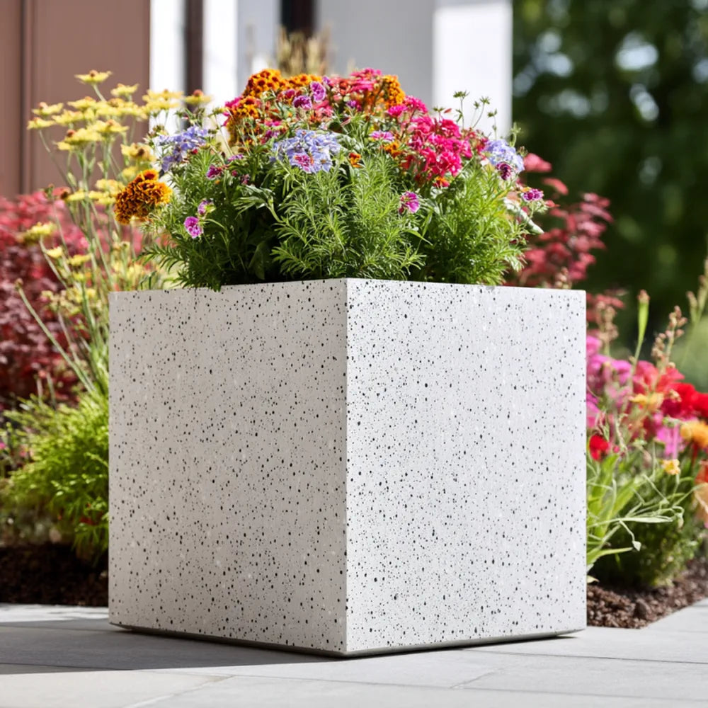 Zinc Galvanised Cube Metal Planter