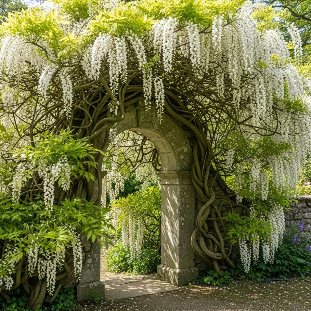 4 White Japanese Wisteria | Wisteria floribunda 'Alba' | 2L Pots